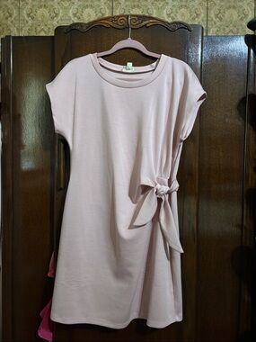 Nicole Miller Blush Pink Side-Tie Mini Dress